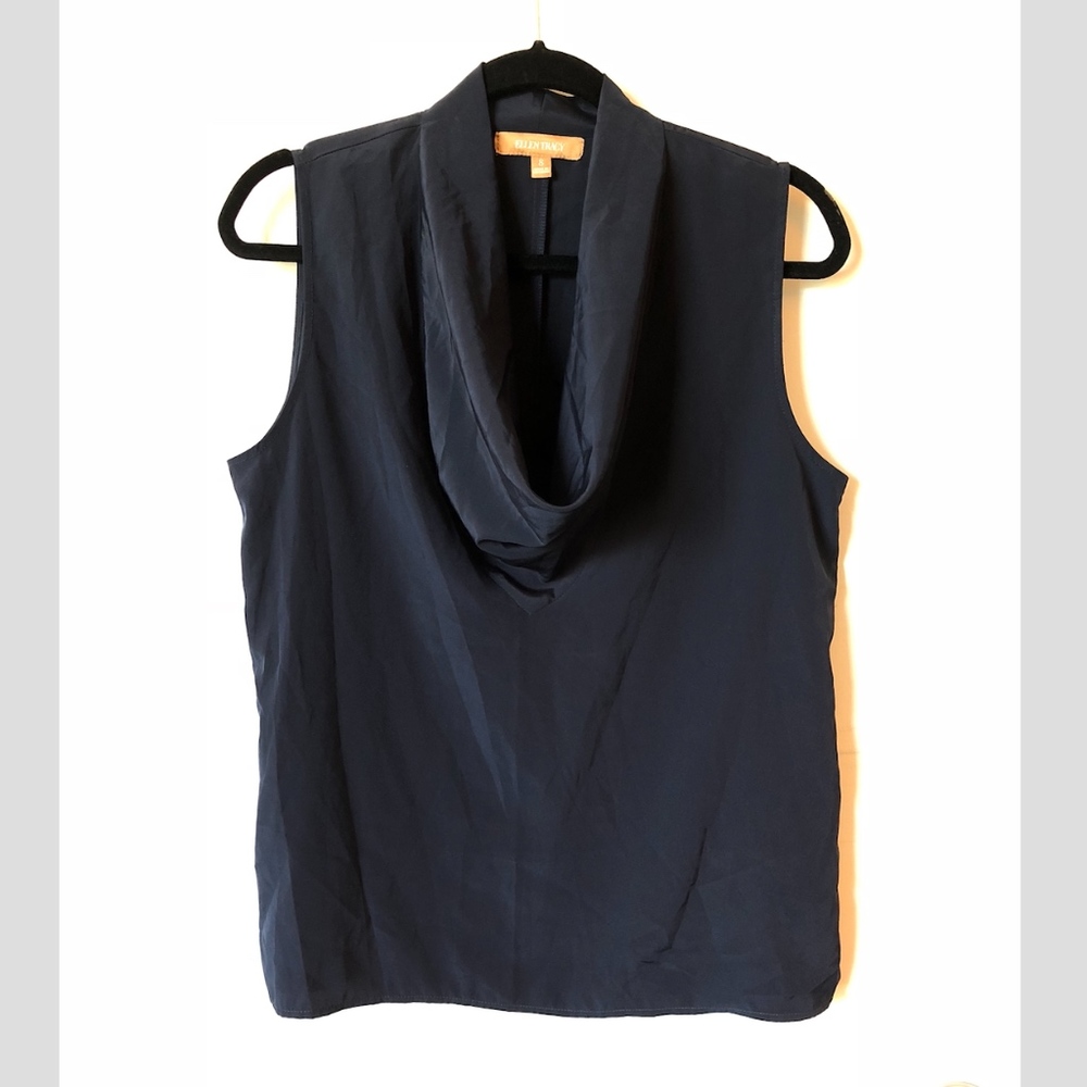 Ellen Tracy Sleeveless Cowl Neck Blouse